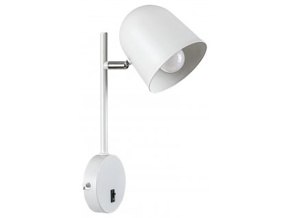 Nástěnná čtecí lampa s vypínačem EGON, 1xE14, 40W, bílá