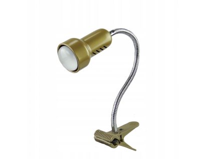 Stolní retro flexibilní lampa s klipem LOLEK, 1xE14, 24W, zlatá