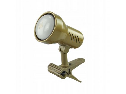 Stolní retro lampa s klipem KM, 1xE27, 40W, zlatá