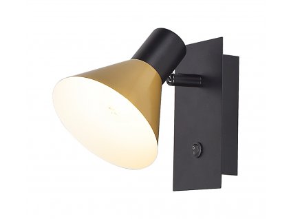 Nástěnné moderní osvětlení ALVARO, 1xE14, 40W, lampa, černozlaté