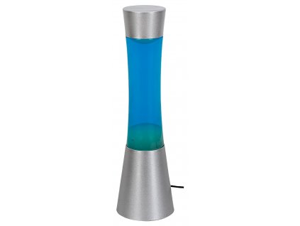 Dekorativní stolní lávová lampa MINKA, 1xGY.35, 20W, modrostříbrná