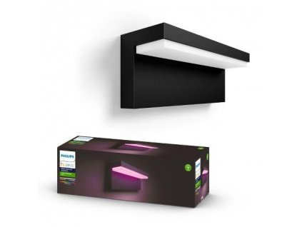 Venkovní nástěnné LED osvětlení HUE NYRO s funkcí RGB, 13,5W, teplá bílá-studená bílá, černé, IP44