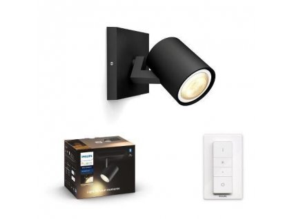 Nástěnné bodové LED chytré osvětlení HUE RUNNER, 1xGU10, 5W, teplá bílá-studená bílá, černé