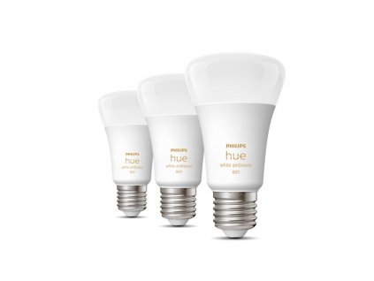 Chytrá LED stmívatelná žárovka HUE, E27, A60, 6W, 800lm, teplá bílá-studená bílá, 3ks