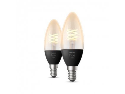 Chytrá LED filamentová žárovka HUE, E14, 4,5W, 300lm, teplá bílá, 2ks