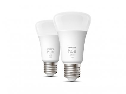 Chytrá LED žárovka HUE, E27, A60, 9,5W, 1100lm, teplá bílá, 2ks