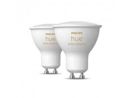 Chytrá LED stmívatelná žárovka HUE, GU10, 5W, 350lm, teplá bílá-studená bílá, 2ks
