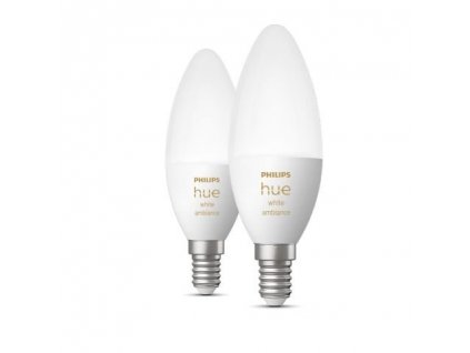 Chytrá LED stmívatelná žárovka HUE, E14, B39, 5,2W, 470lm, teplá bílá-studená bílá, 2ks
