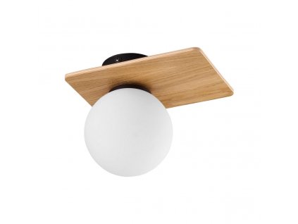Přisazené stropní skandinávské osvětlení BIANCA, 1xG9, 6W, koule, bílá/dřevo