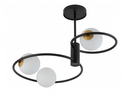 Přisazené stropní moderní osvětlení AQUA, 3xG9, 12W, kruhové, černé