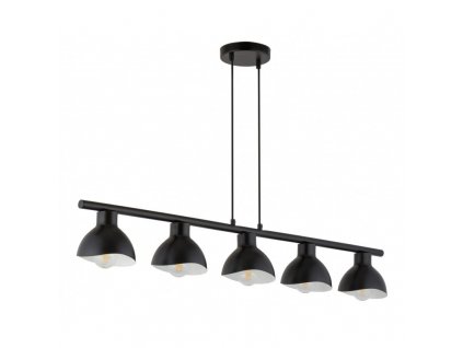 Závěsné industriální osvětlení FLOP nad jídelní stůl, 5xE27, 60W, černé