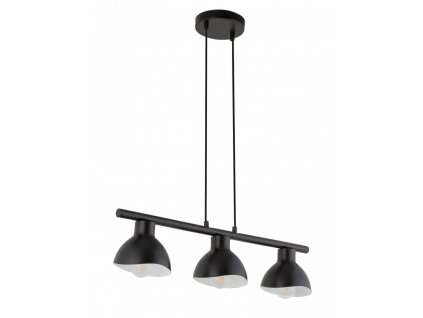 Závěsné industriální osvětlení FLOP nad jídelní stůl, 3xE27, 60W, černé