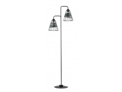 Stojací kovová lampa DENI, 2xE27, 60W, šedá/zlatá