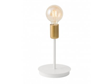 Stolní moderní lampa GINO, 1xE27, 60W, bílá/zlatá