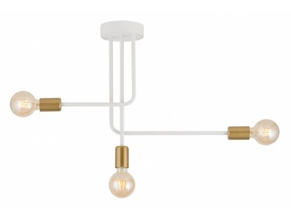 Přisazené stropní moderní osvětlení GINO, 3xE27, 60W, bílá/zlatá