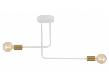 Přisazené stropní moderní osvětlení GINO, 2xE27, 60W, bílá/zlatá