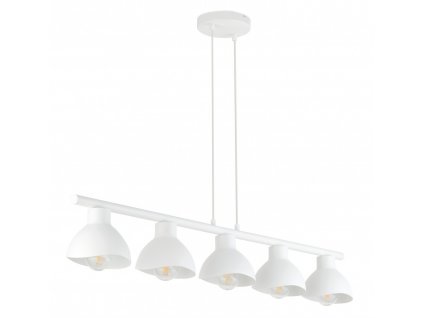 Závěsné industriální osvětlení FLOP nad jídelní stůl, 5xE27, 60W, bílé