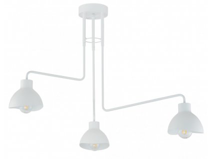 Závěsné moderní osvětlení na tyči HOLI, 3xE27, 60W, kulaté, bílé
