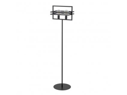 Stojací moderní lampa MERCI, 2xE27, 60W, hranatá, černá