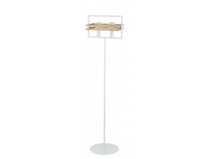 Stojací moderní lampa MERCI, 2xE27, 60W, hranatá, bílá/zlatá