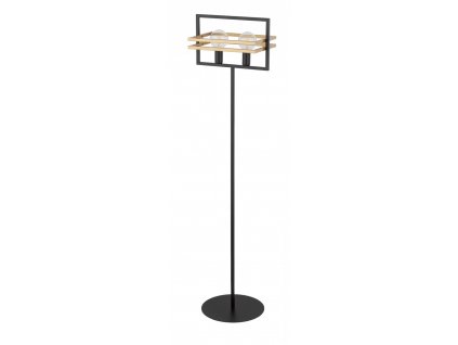 Stojací moderní lampa MERCI, 2xE27, 60W, hranatá, černá/zlatá