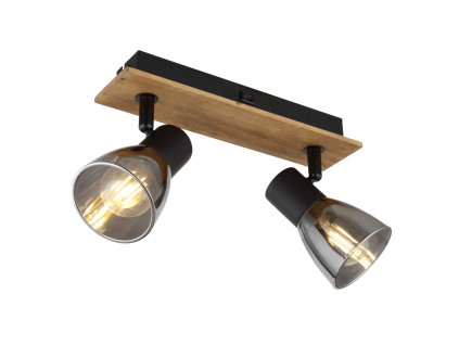 Nástěnné / stropní bodové osvětlení CLAUDE, 2xE14, 40W, dřevěné, černé