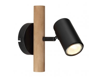 Nástěnné bodové LED světlo HERTI, 1xGU10, 5W, dřevěné, černé