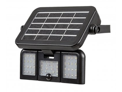Solární nástěnné LED zahradní osvětlení s čidlem LIHULL, 9,6W, denní bílá, černé