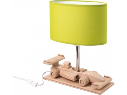 Stolní dřevěná dětská lampička ve tvaru formule TRUCK, 1xE27, 60W, zelená