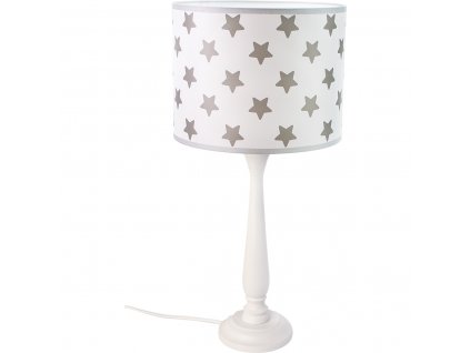 Stolní dřevěná dětská lampička BERTA, 1xE27, 60W, hvězdy, bílá