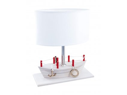 Stolní dřevěná dětská lampička ve tvaru lodi BOAT, 1xE27, 60W, bílá