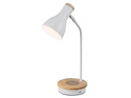 Stolní lampa s USB portem MOSLEY, 1xE14, 25W, bílá