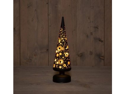 Dekorativní vánoční LED stromek, 3xAA, 30cm, černý, časovač