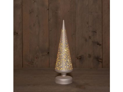 Dekorativní vánoční LED stromek, 3xAA, 30cm, béžový, časovač