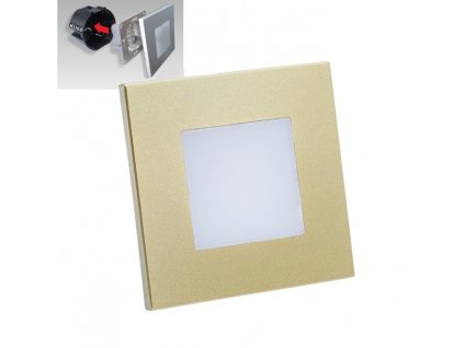 Schodišťové LED moderní osvětlení STEP LIGHT, 1W, denní bílá, čtvercové, zlaté