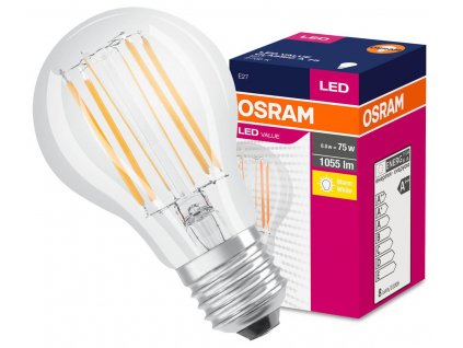 Úsporná LED žárovka OSRAM, E27, 8W, 1055lm, teplá-bílá