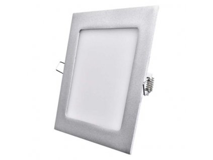Vestavný LED panel, 12W, denní bílá, 17x17cm, čtvercový, stříbrný
