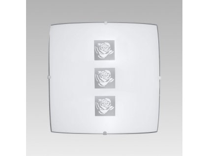 Stropní / nástěnné přisazené osvětlení DELTA, 1xE27, 60W, 30x30cm, hranaté, vzor růže