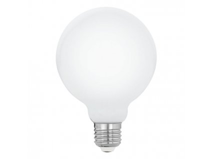 LED žárovka G95, E27, 7 W, teplá bílá, (opálová)