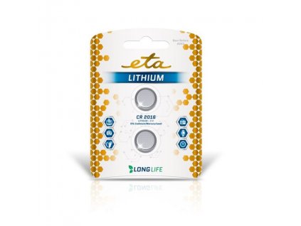Baterie lithiová ETA PREMIUM CR2016, 2ks