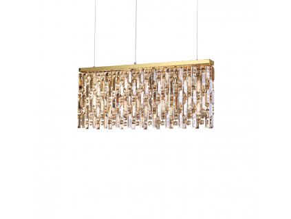 Závěsný LED lustr nad jídelní stůl ELISIR, zlatý, 80cm