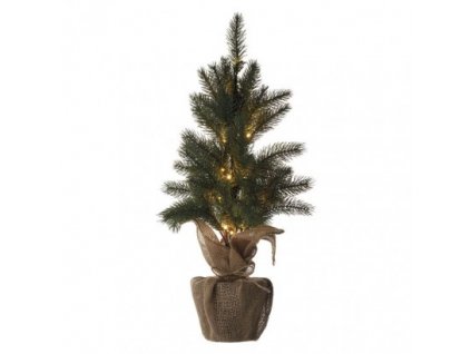 Vánoční dekorační stromeček s LED osvětlením, teplá bílá, 3xAA, 52cm, časovač