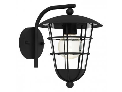 Venkovní nástěnné svítidlo styl spodní lucerna PULFERO, černé