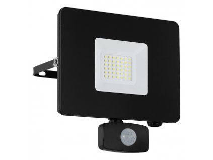 Venkovní LED nástěnný reflektor s čidlem FAEDO 3, 30W, neutrální bílá, černý, IP44