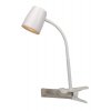 LED moderní stolní lampička s klipem MIA C, bílá