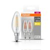 Sada 2x LED filamentová žárovka E14, Candle, 4W, 470lm, 2700K, teplá bílá