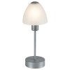 Moderní stolní stmívatelná lampa LYDIA, 1xE14, 40W, stříbrná