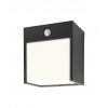 Venkovní nástěnné LED osvětlení BALIMO s čidlem, 12W, 12x13cm, matné černé, IP44, čtverec