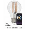 Inteligentná LED filamentová žiarovka SMART TUYA, E27, A60, 7W, 2700-6500K, 806lm, WIFI