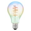 Filamentová dekoratívna LED žiarovka E27, A75, 4W, 2000K, teplá biela, dúhový efekt